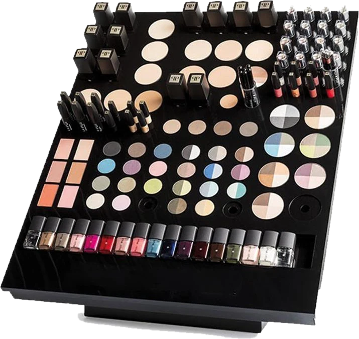 Kosmetik-Permanentdisplay mit Make-up-Sortiment