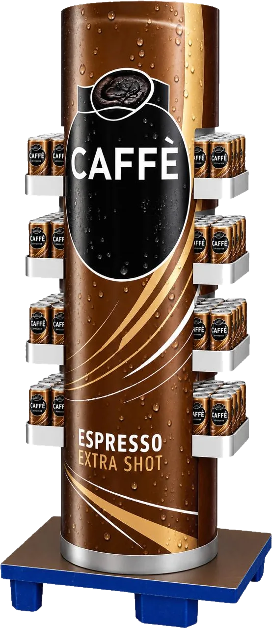 CAFFÈ Espresso Palettendisplay auf Viertelpalette